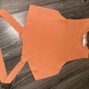 Zara Women's Vibrant Orange Crop Top